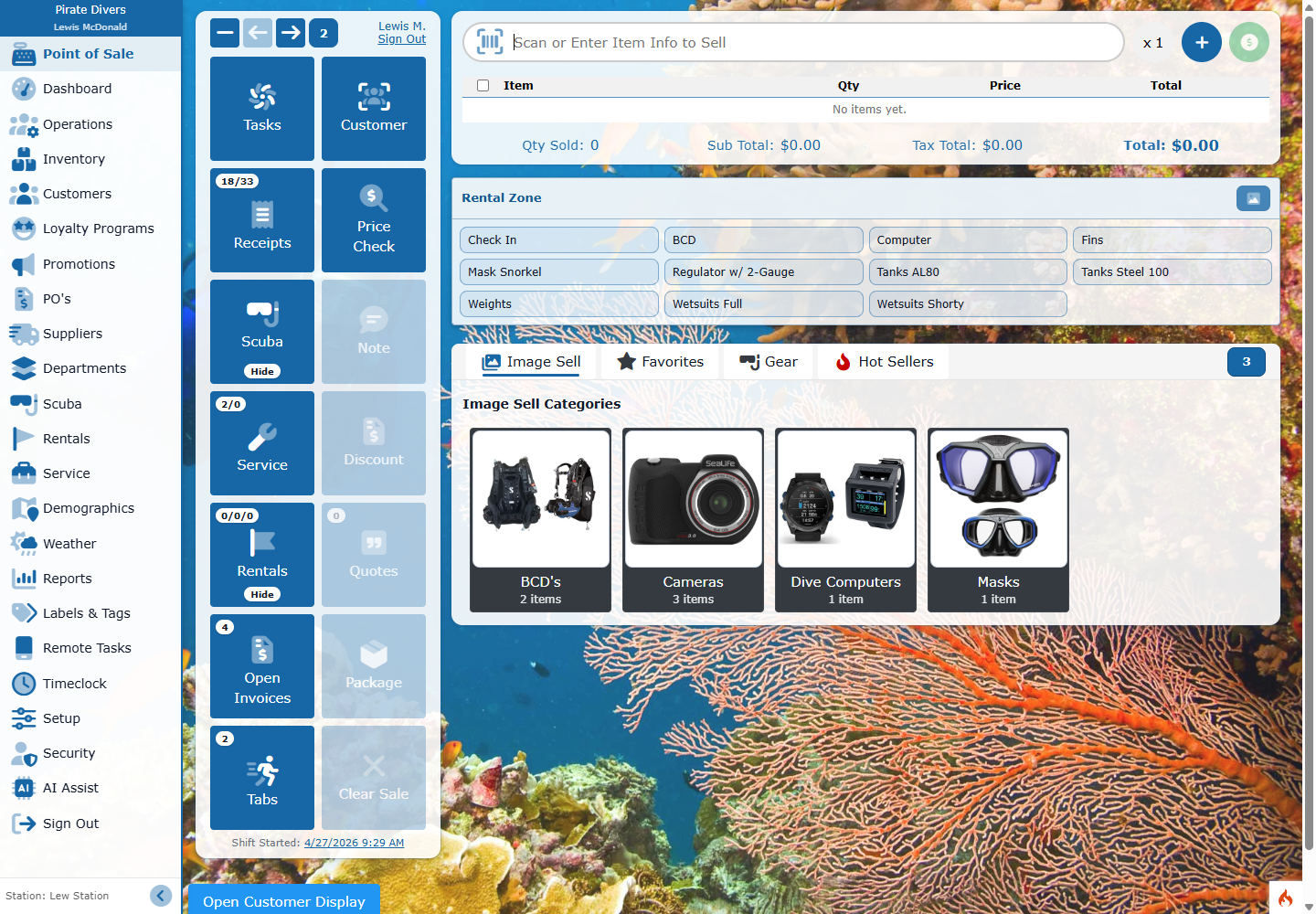 Diverse Retail point of sale transaction workspace