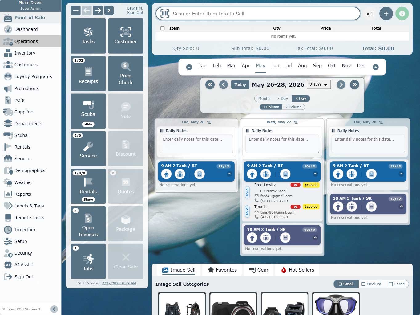 Diverse Retail tablet point of sale view